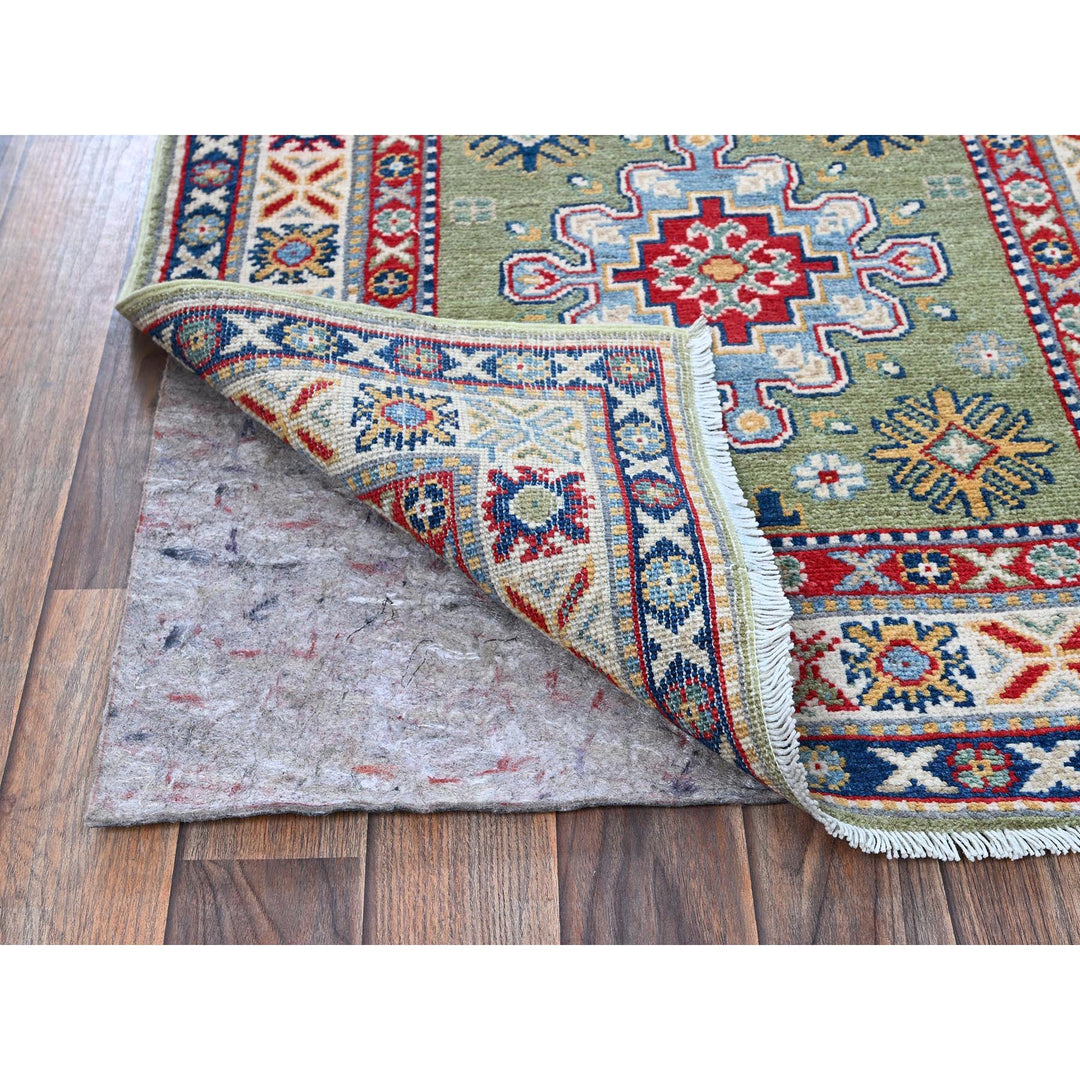 2'9" x 12'9" New Hand Knotted Green Wool Runner Oriental Rug - MOA102541