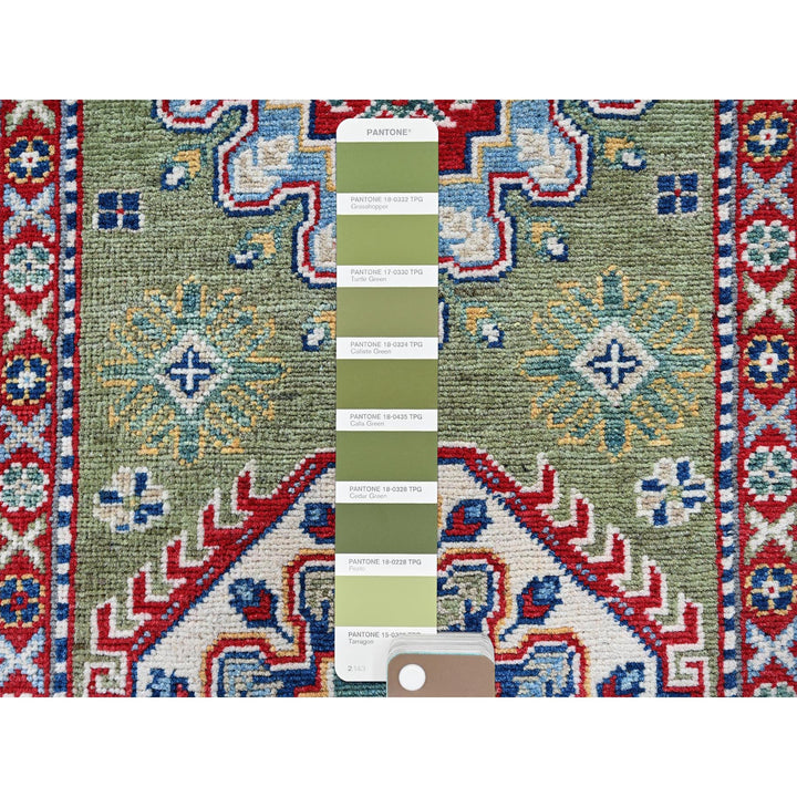 2'9" x 12'9" New Hand Knotted Green Wool Runner Oriental Rug - MOA102541