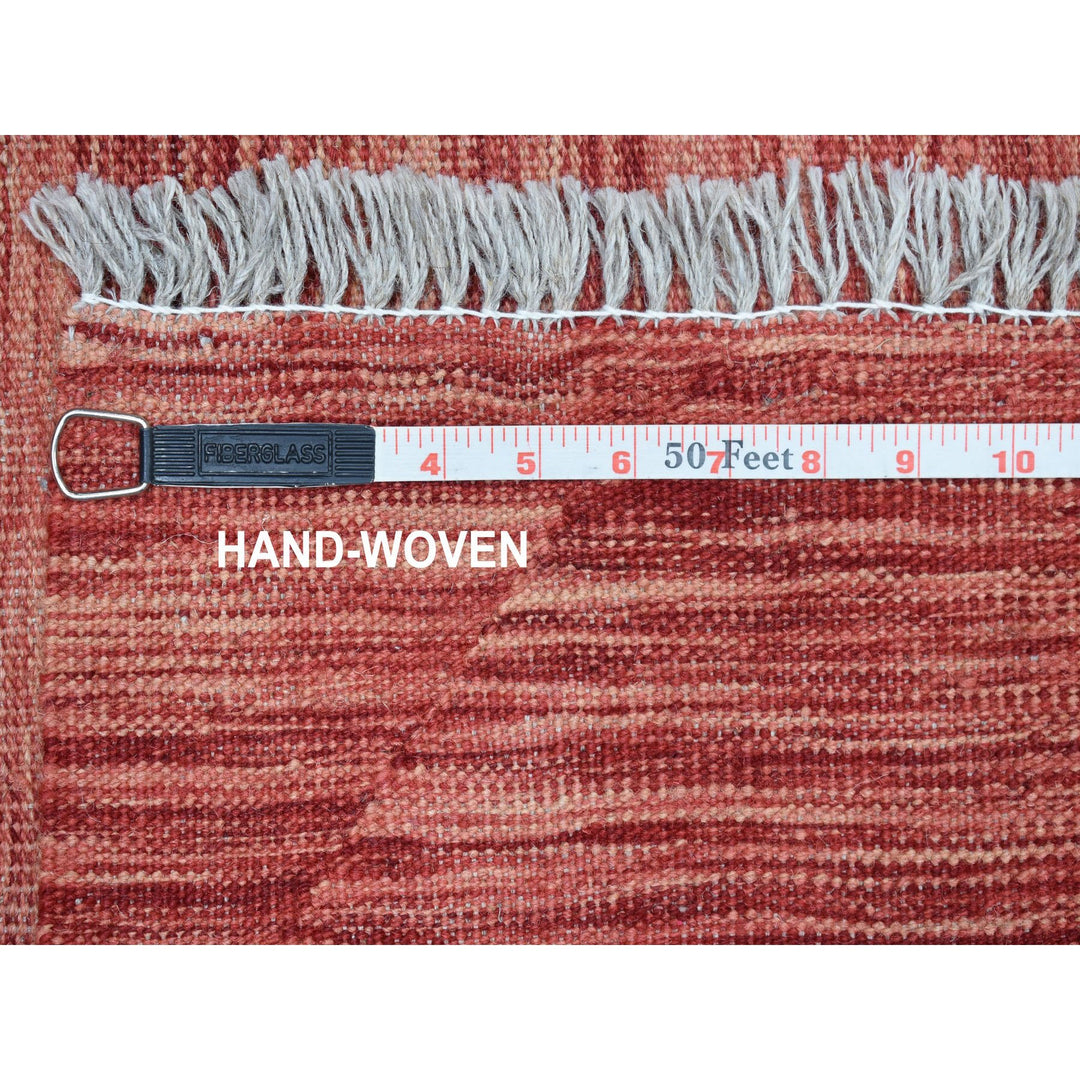 5'1" x 6'7" New Hand Woven Red Wool Rectangle Oriental Rug - MOA10254223