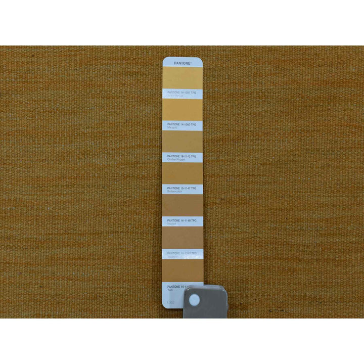 2'6" x 6'8" New Hand Woven Yellow Wool Runner Oriental Rug - MOA10254250