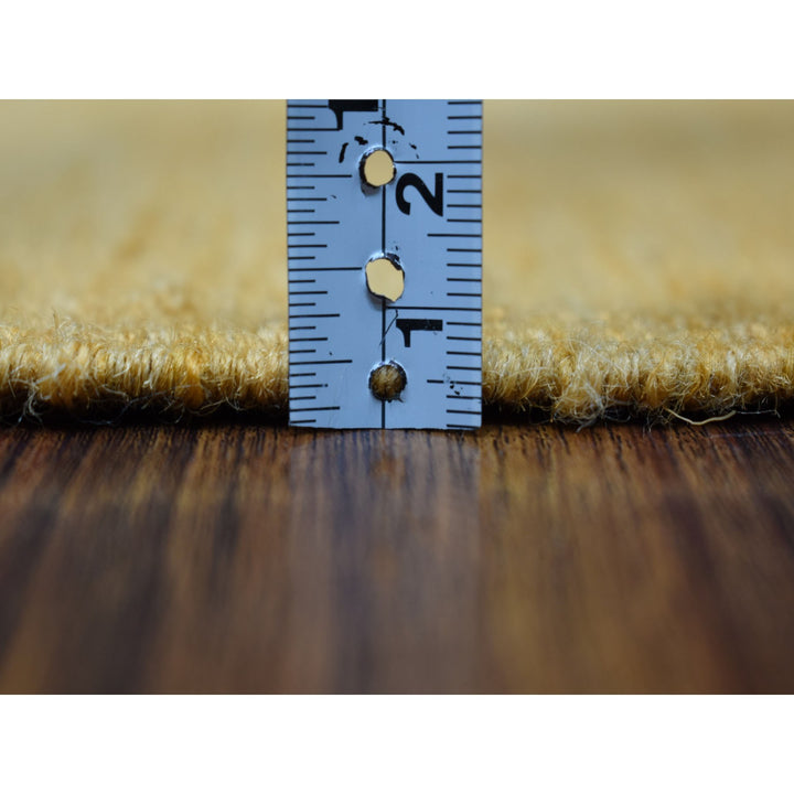 2'6" x 6'8" New Hand Woven Yellow Wool Runner Oriental Rug - MOA10254250