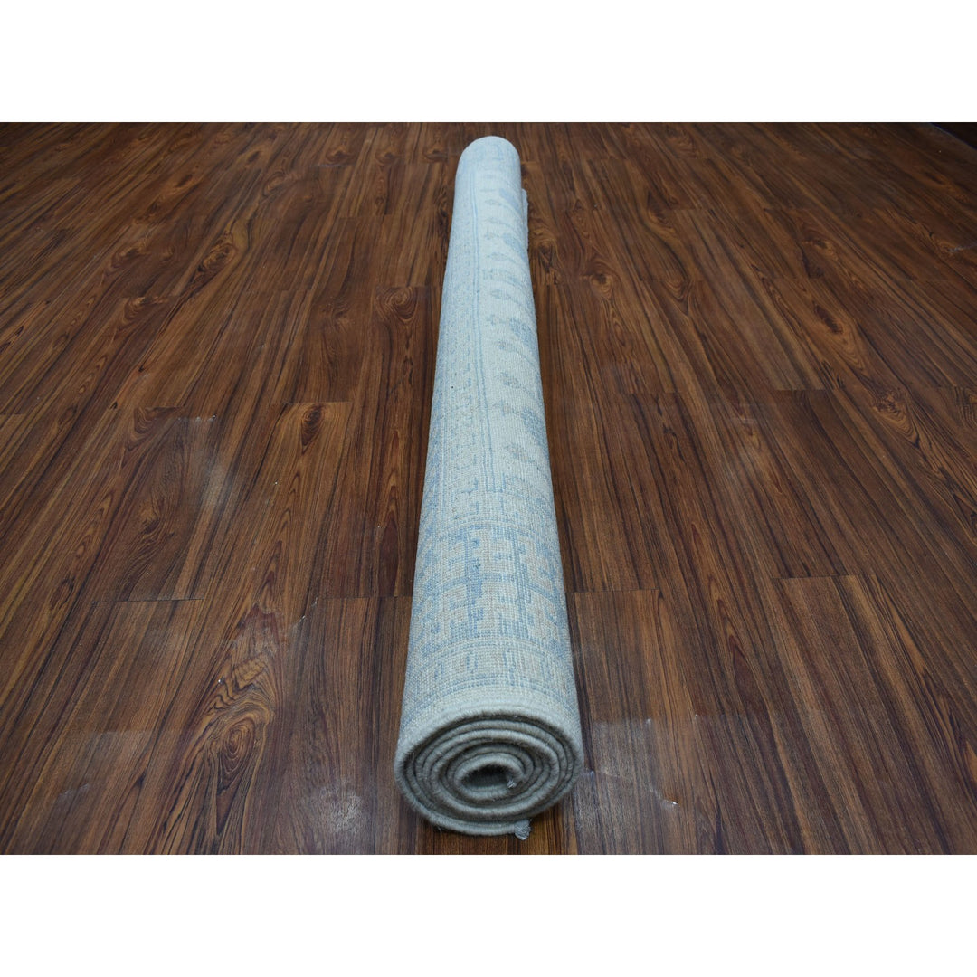 5'10" x 9'1" New Hand Knotted Ivory Wool Rectangle Oriental Rug - MOA10254291