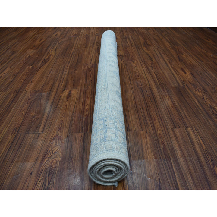 5'10" x 9'1" New Hand Knotted Ivory Wool Rectangle Oriental Rug - MOA10254291