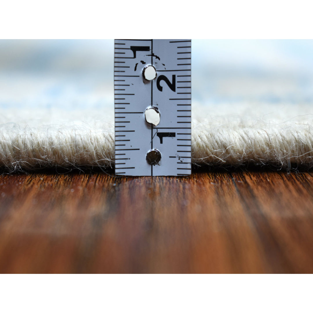 5'10" x 9'1" New Hand Knotted Ivory Wool Rectangle Oriental Rug - MOA10254291