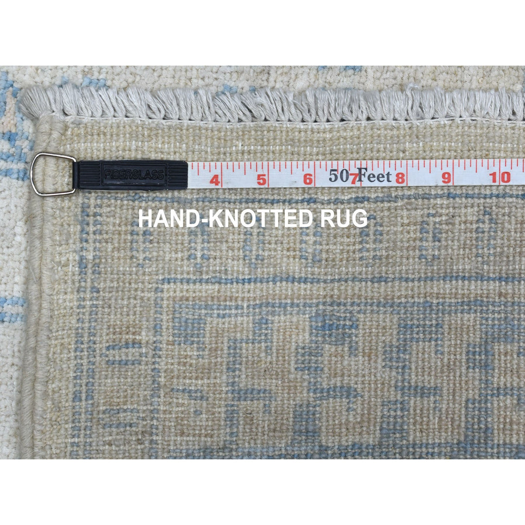 5'10" x 9'1" New Hand Knotted Ivory Wool Rectangle Oriental Rug - MOA10254291