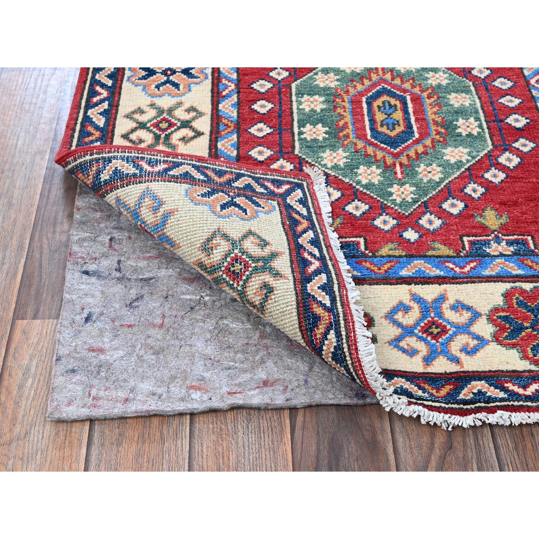 2'9" x 13'1" New Hand Knotted Red Wool Runner Oriental Rug - MOA102542
