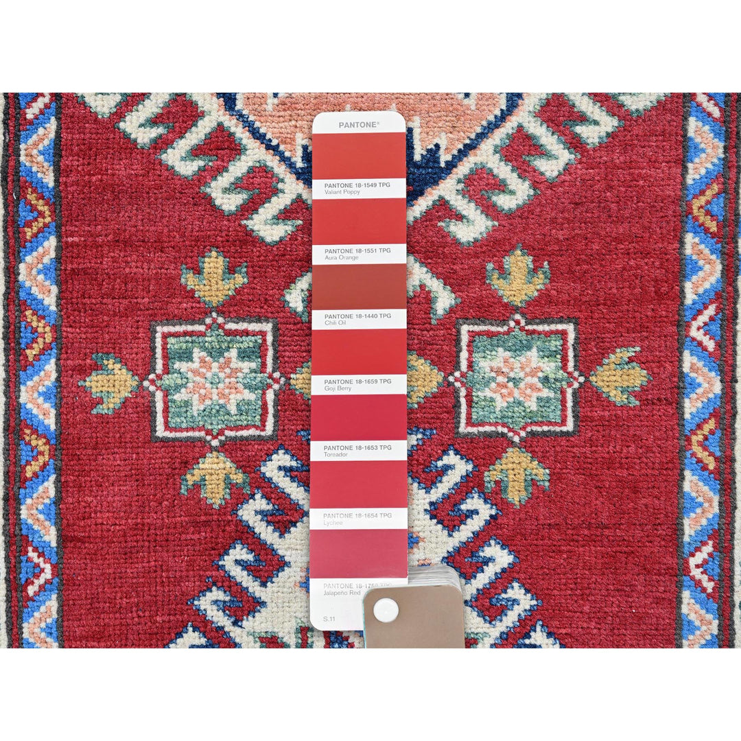 2'9" x 13'1" New Hand Knotted Red Wool Runner Oriental Rug - MOA102542