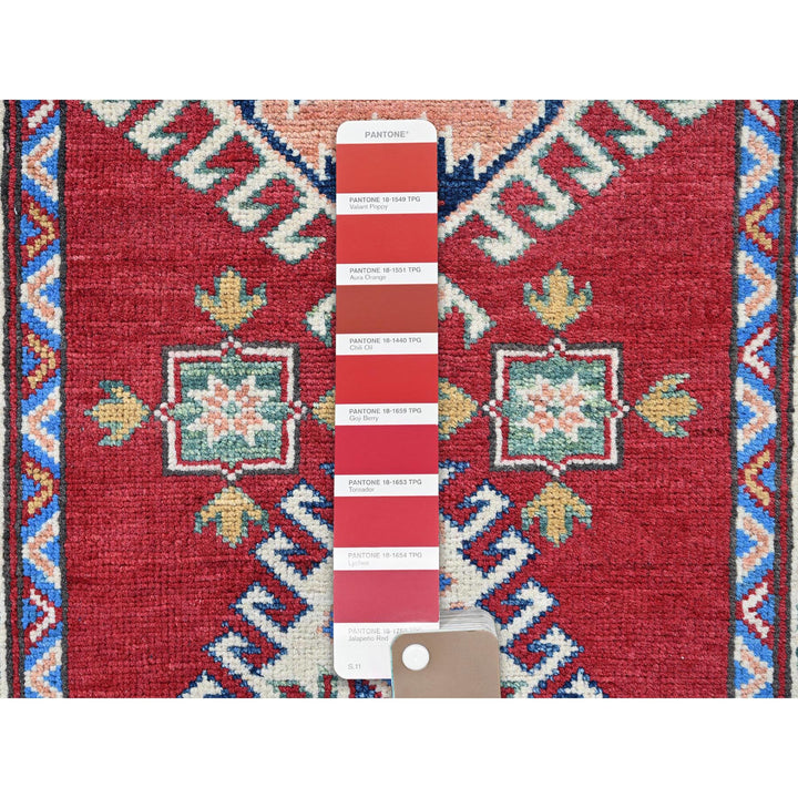 2'9" x 13'1" New Hand Knotted Red Wool Runner Oriental Rug - MOA102542