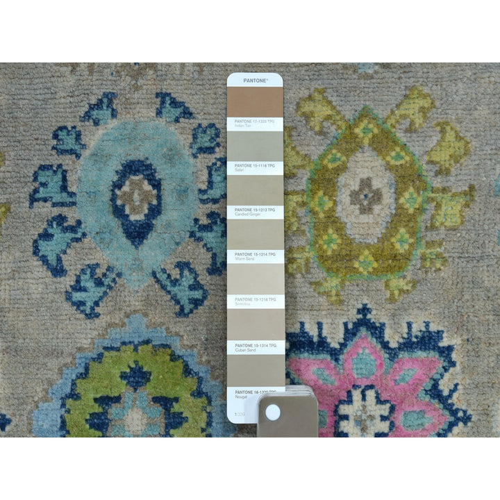 5'0" x 6'4" New Hand Knotted Grey Wool Rectangle Oriental Rug - MOA10254323