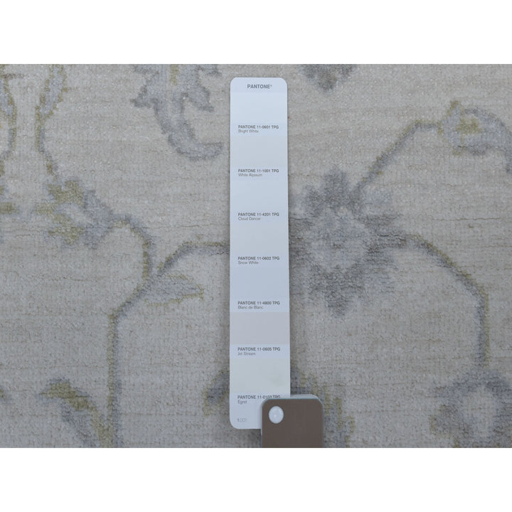 8'5" x 9'7" New Hand Knotted Ivory Wool Rectangle Oriental Rug - MOA10254389