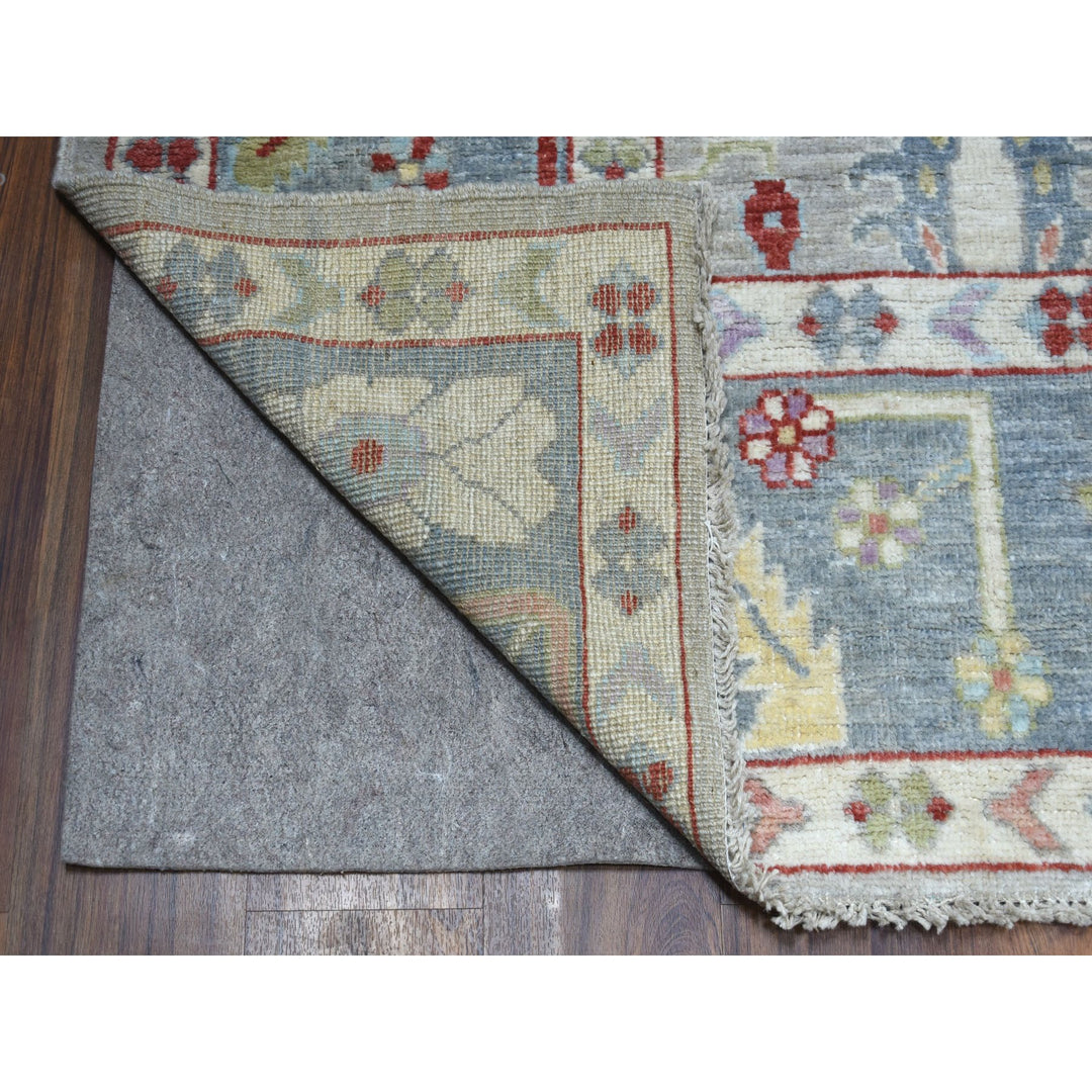 8'0" x 9'5" New Hand Knotted Grey Wool Rectangle Oriental Rug - MOA10254488