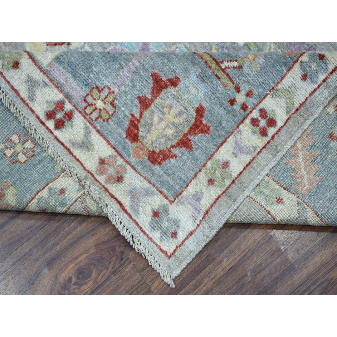 8'0" x 9'5" New Hand Knotted Grey Wool Rectangle Oriental Rug - MOA10254488