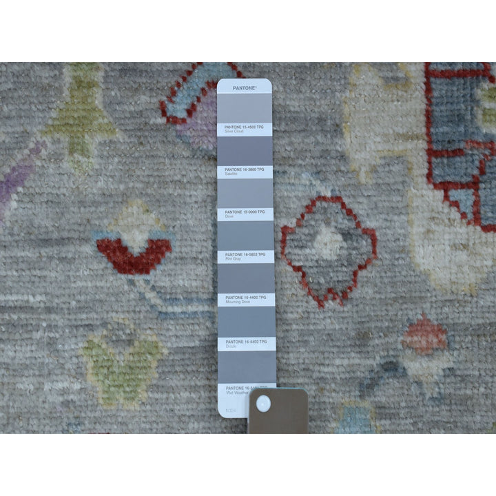 8'0" x 9'5" New Hand Knotted Grey Wool Rectangle Oriental Rug - MOA10254488