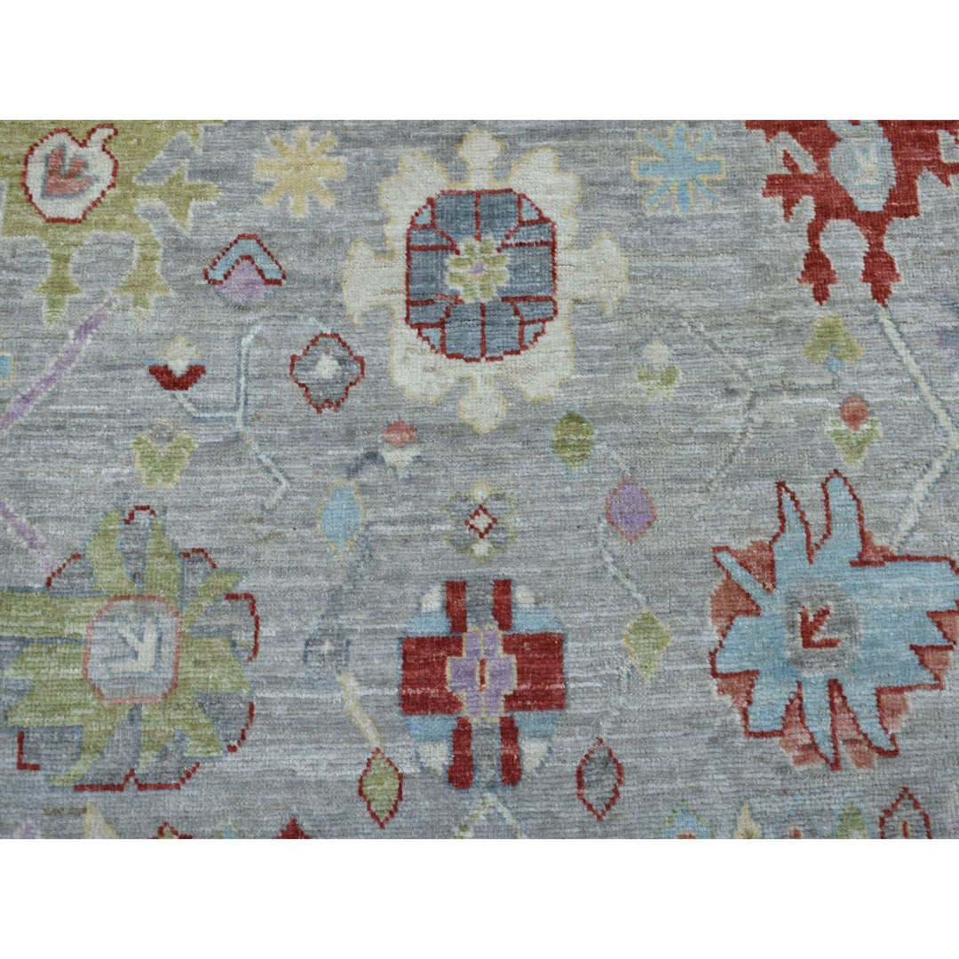 8'0" x 9'5" New Hand Knotted Grey Wool Rectangle Oriental Rug - MOA10254488