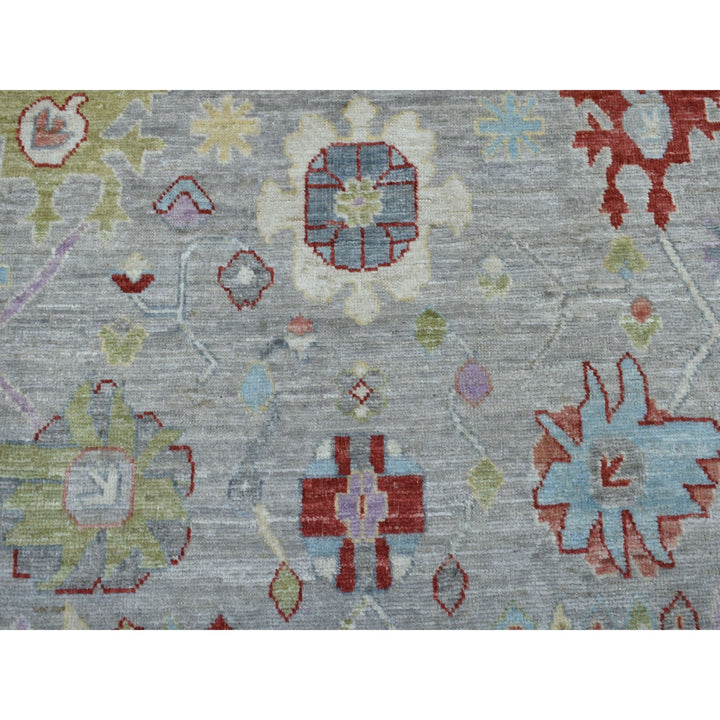 8'0" x 9'5" New Hand Knotted Grey Wool Rectangle Oriental Rug - MOA10254488