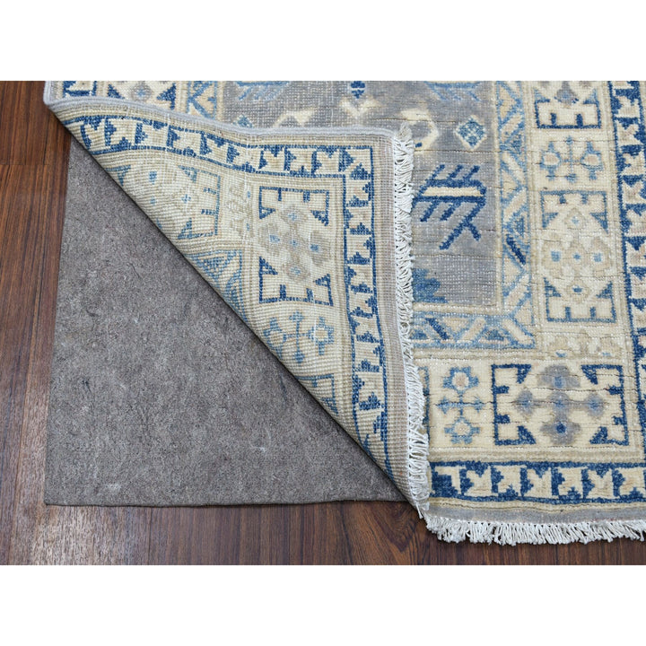 2'6" x 9'4" New Hand Knotted Grey Wool Runner Oriental Rug - MOA10254612