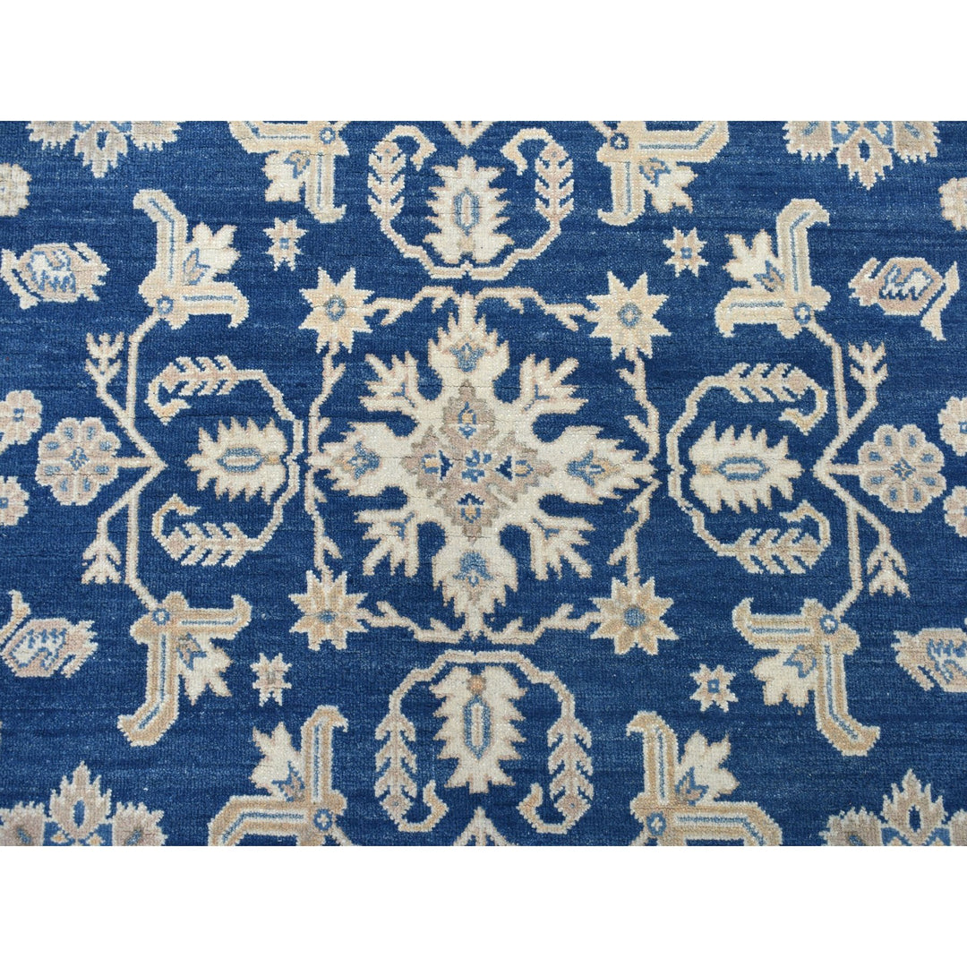 7'8" x 7'8" New Hand Knotted Blue Wool Rectangle Oriental Rug - MOA10254633