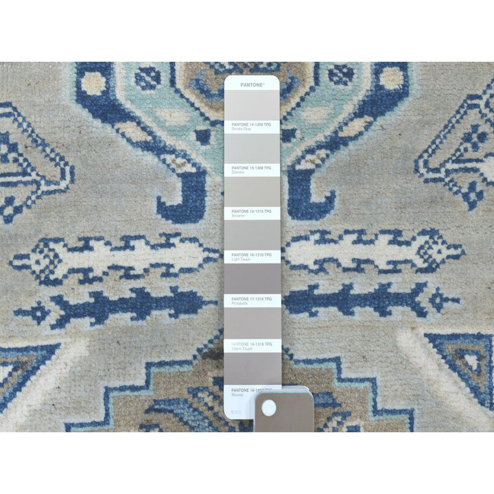 2'6" x 9'9" New Hand Knotted Grey Wool Runner Oriental Rug - MOA10254681