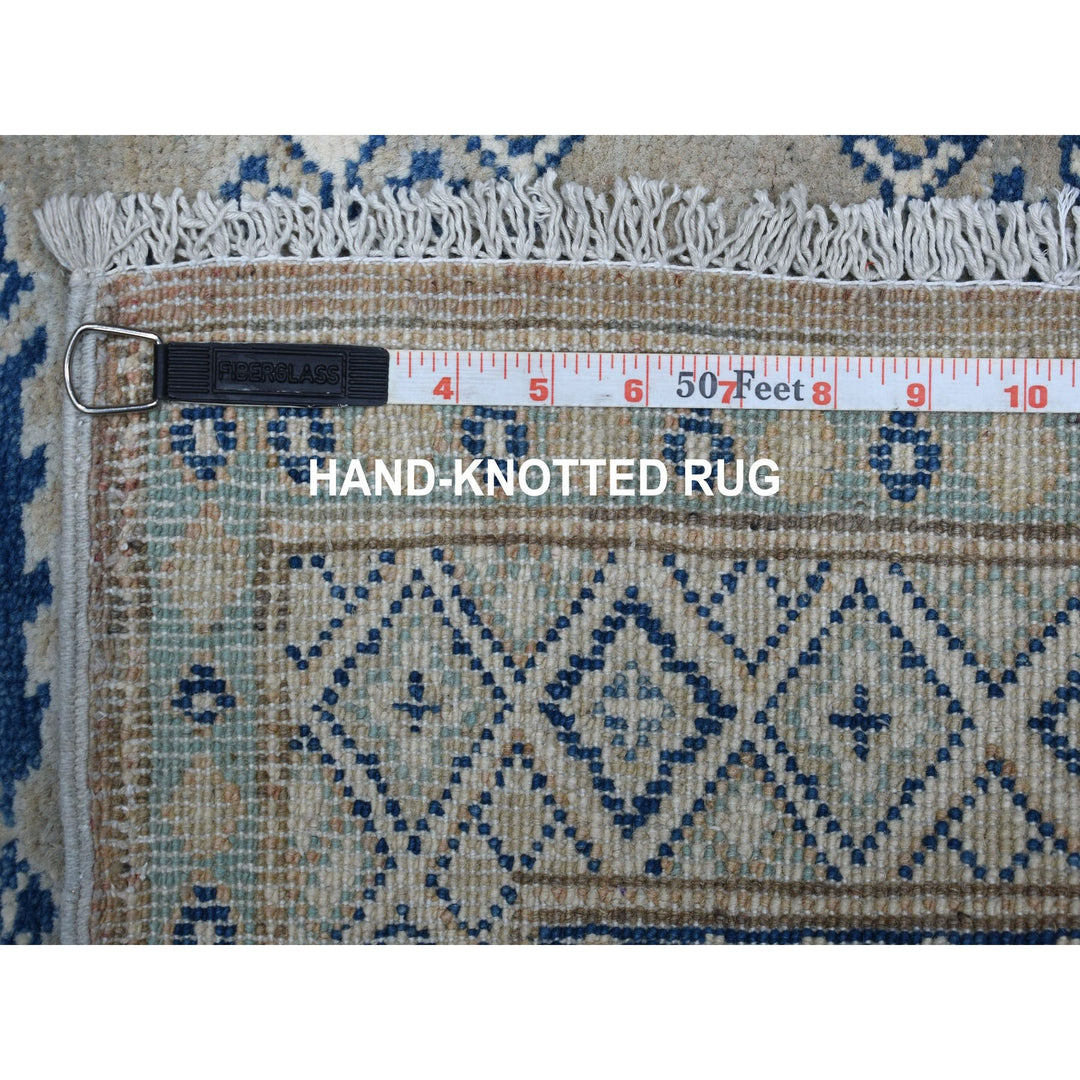 2'6" x 9'9" New Hand Knotted Grey Wool Runner Oriental Rug - MOA10254681