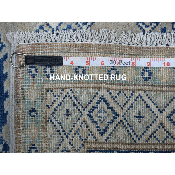 2'6" x 9'9" New Hand Knotted Grey Wool Runner Oriental Rug - MOA10254681