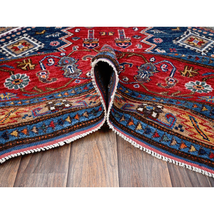 9'1" x 12'3" New Hand Knotted Red Wool Rectangle Oriental Rug - MOA102546