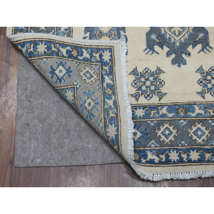 3'10" x 5'3" New Hand Knotted Ivory Wool Rectangle Oriental Rug - MOA10254782