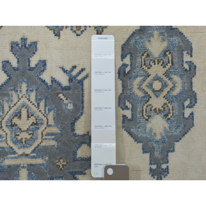 3'10" x 5'3" New Hand Knotted Ivory Wool Rectangle Oriental Rug - MOA10254782