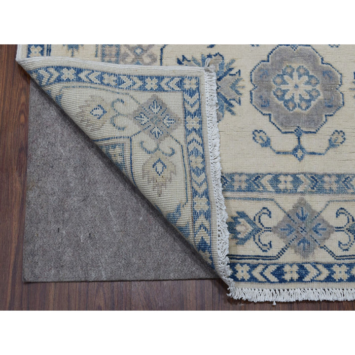 3'10" x 5'7" New Hand Knotted Ivory Wool Rectangle Oriental Rug - MOA10254848