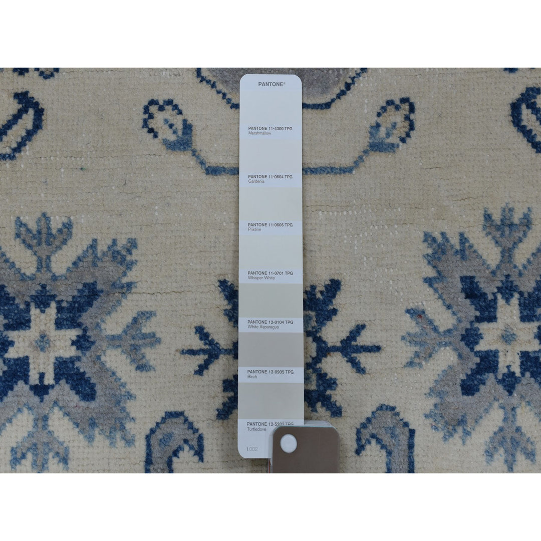 3'10" x 5'7" New Hand Knotted Ivory Wool Rectangle Oriental Rug - MOA10254848
