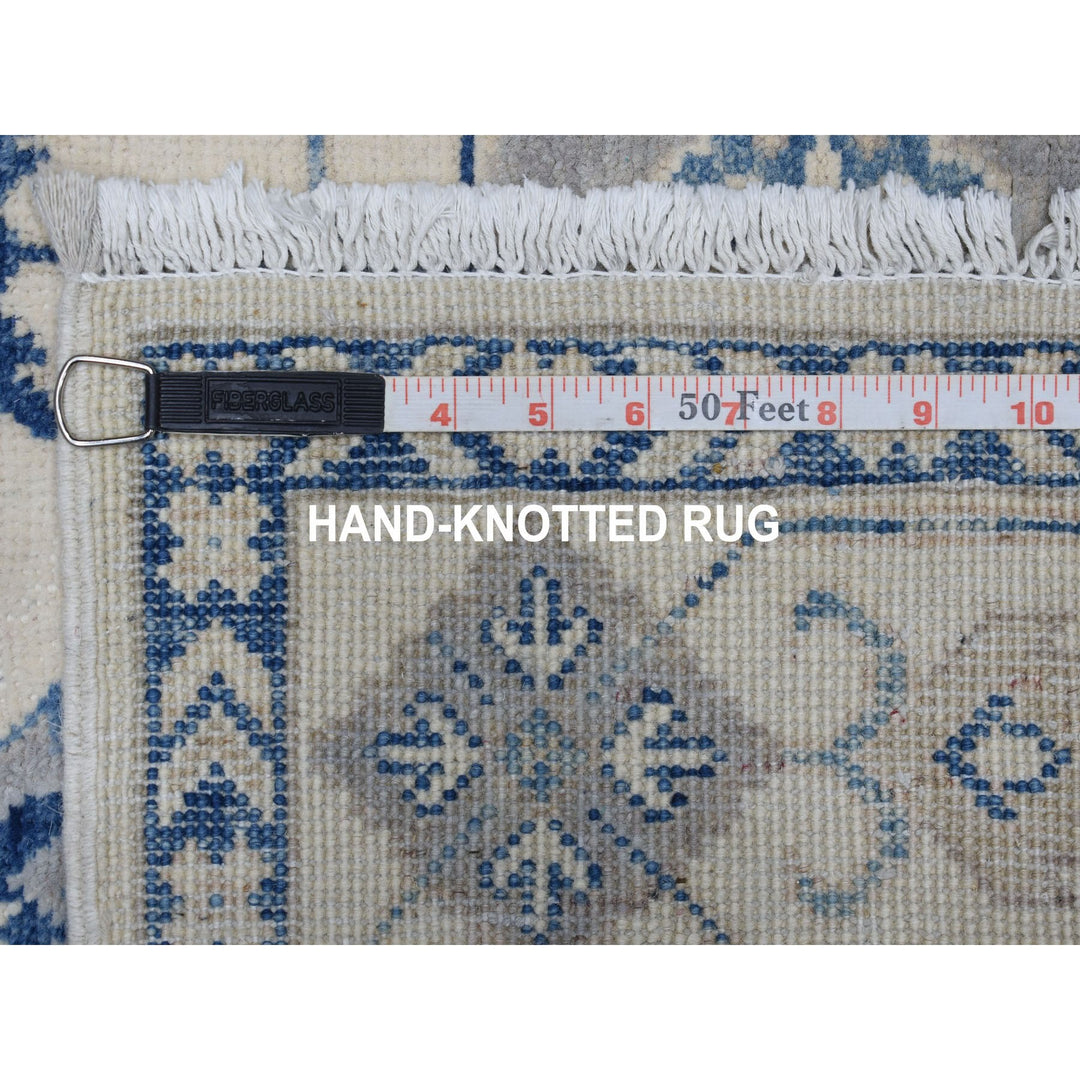 3'10" x 5'7" New Hand Knotted Ivory Wool Rectangle Oriental Rug - MOA10254848
