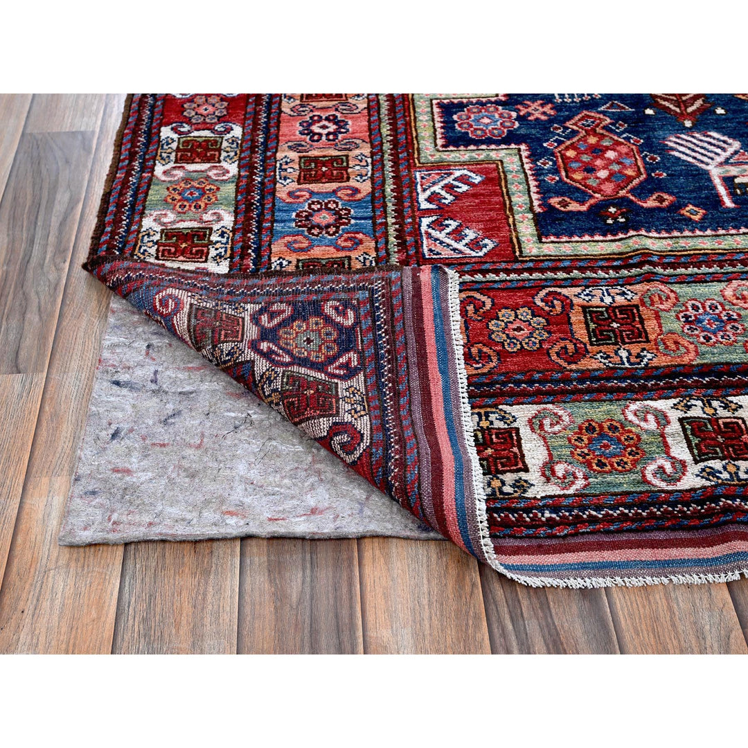8'2" x 10'5" New Hand Knotted Blue Wool Rectangle Oriental Rug - MOA102548