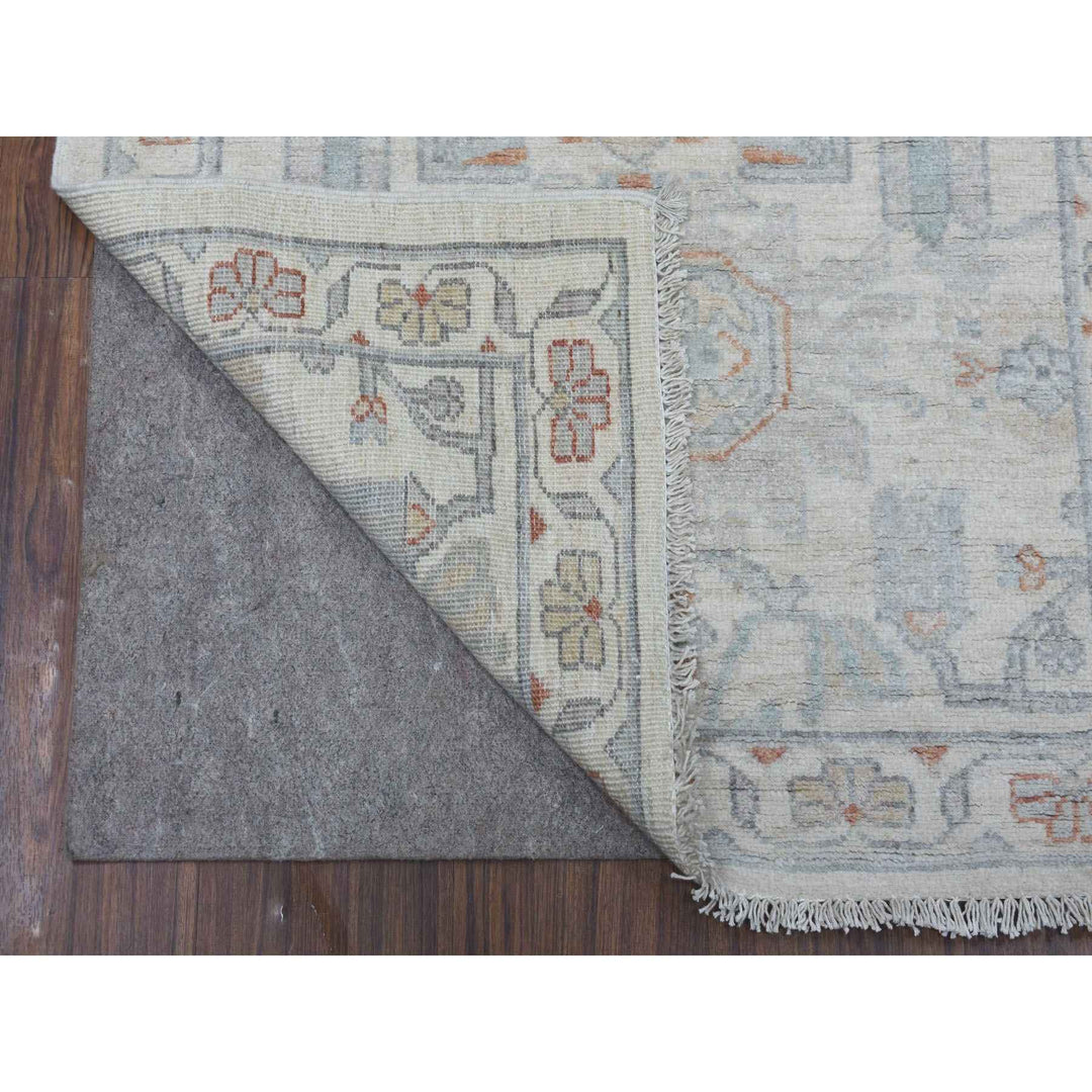 2'6" x 9'10" New Hand Knotted Ivory Wool Runner Oriental Rug - MOA10255147