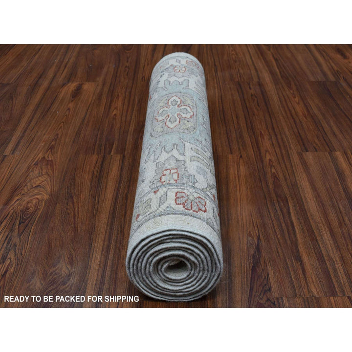 2'6" x 9'10" New Hand Knotted Ivory Wool Runner Oriental Rug - MOA10255147