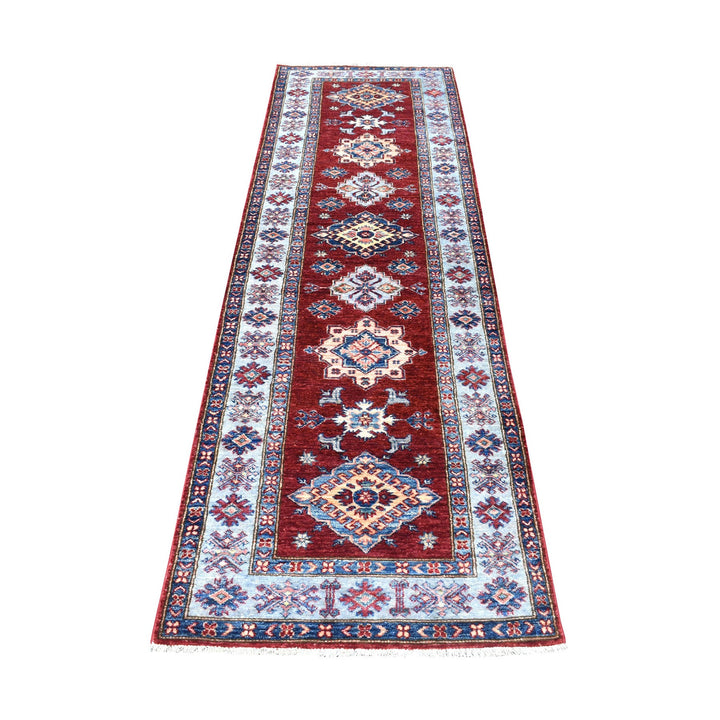 2'8" x 8'7" New Hand Knotted Red Wool Runner Oriental Rug - MOA10255534