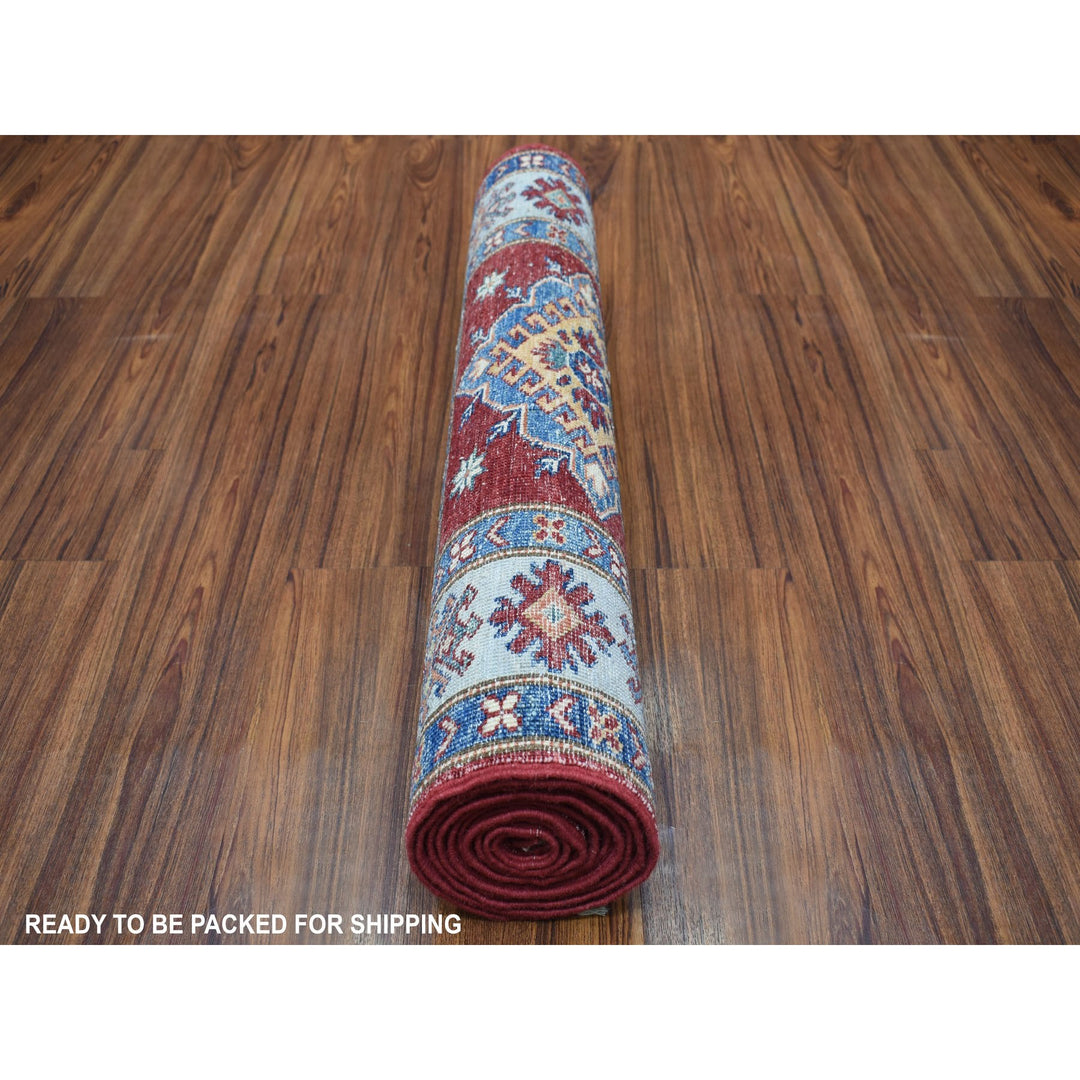2'8" x 8'7" New Hand Knotted Red Wool Runner Oriental Rug - MOA10255534