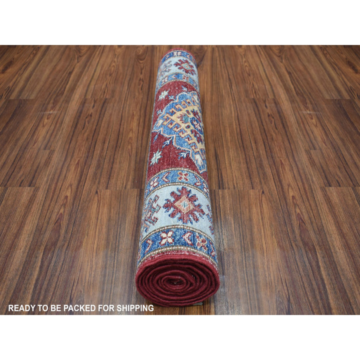 2'8" x 8'7" New Hand Knotted Red Wool Runner Oriental Rug - MOA10255534