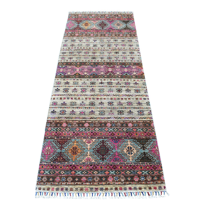 2'9" x 7'10" New Hand Knotted Beige Wool Runner Oriental Rug - MOA10256807