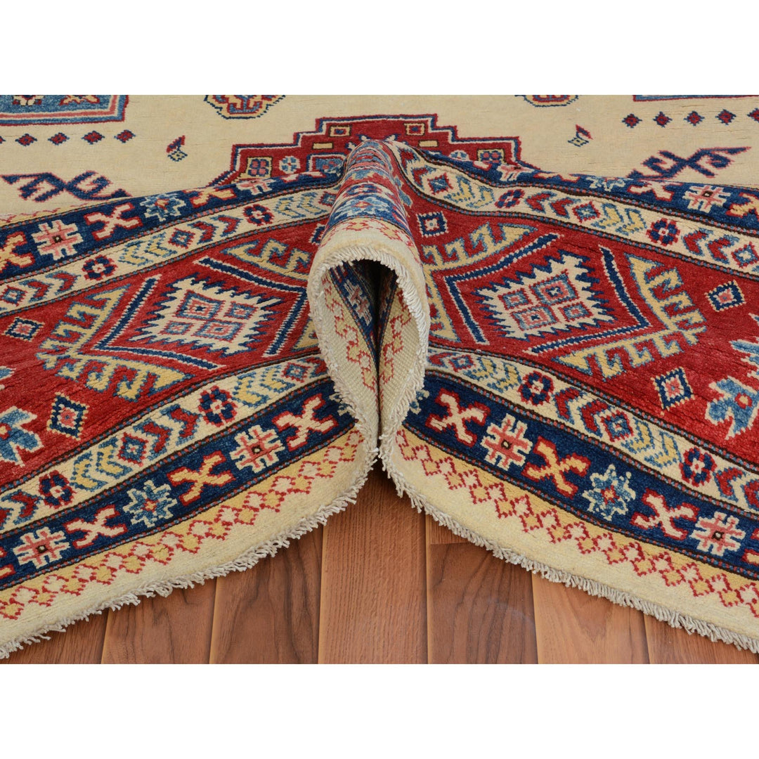 8'8" x 12'0" New Hand Knotted Ivory Wool Rectangle Oriental Rug - MOA10257055