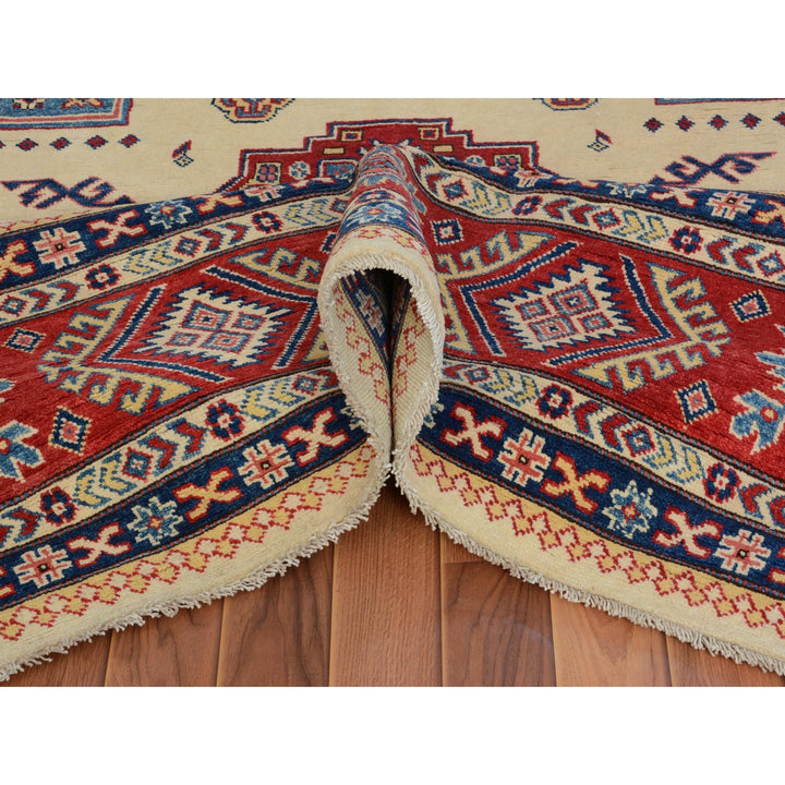 8'8" x 12'0" New Hand Knotted Ivory Wool Rectangle Oriental Rug - MOA10257055