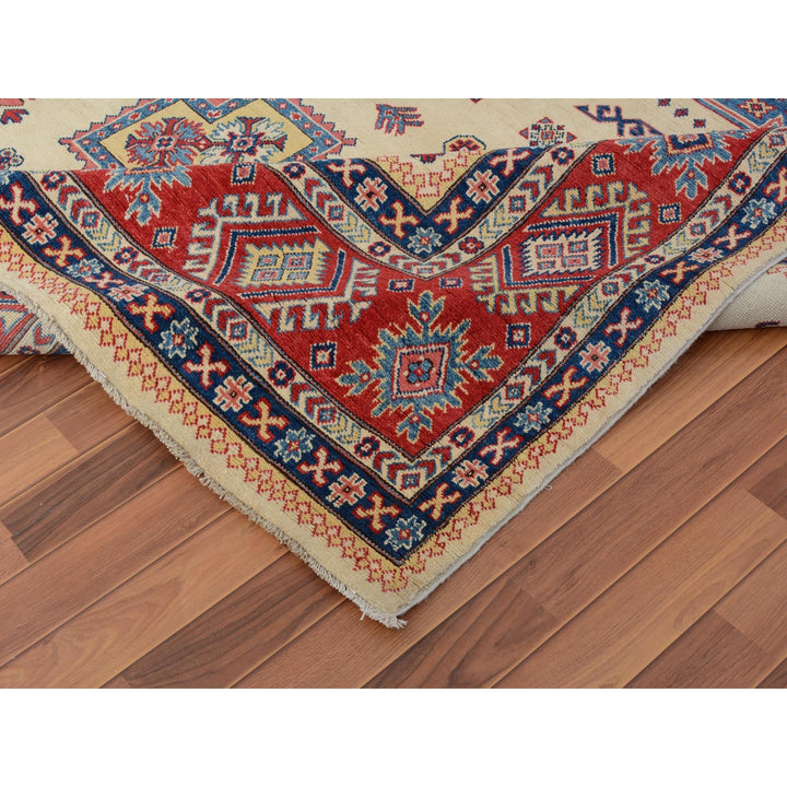 8'8" x 12'0" New Hand Knotted Ivory Wool Rectangle Oriental Rug - MOA10257055