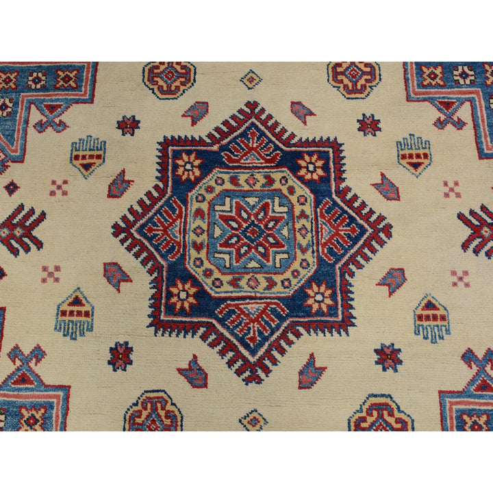 8'8" x 12'0" New Hand Knotted Ivory Wool Rectangle Oriental Rug - MOA10257055