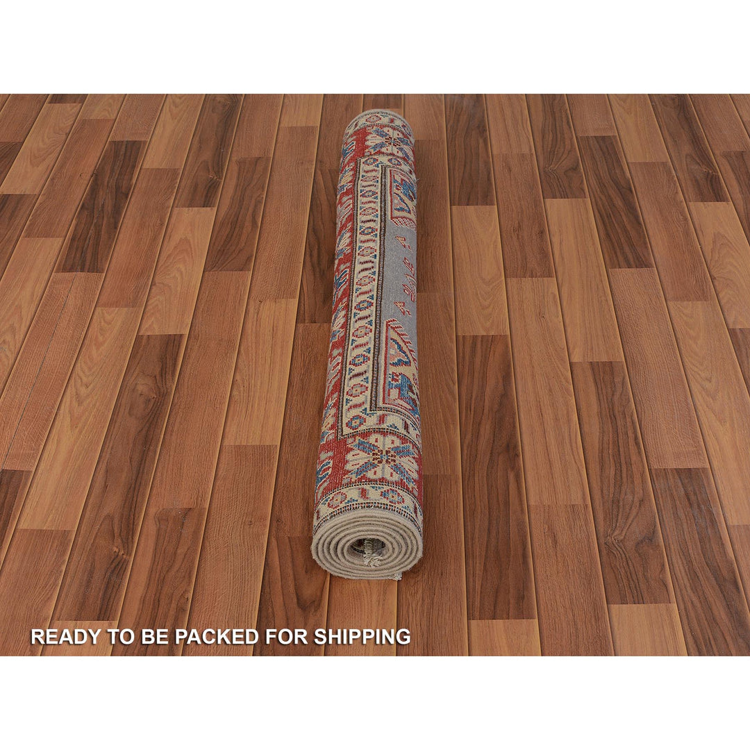 3'10" x 6'0" New Hand Knotted Grey Wool Rectangle Oriental Rug - MOA10257069