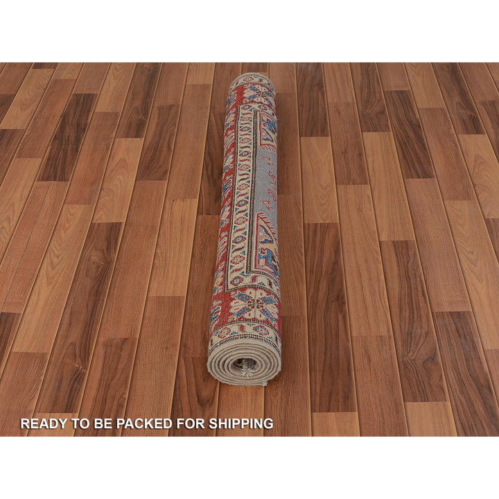 3'10" x 6'0" New Hand Knotted Grey Wool Rectangle Oriental Rug - MOA10257069