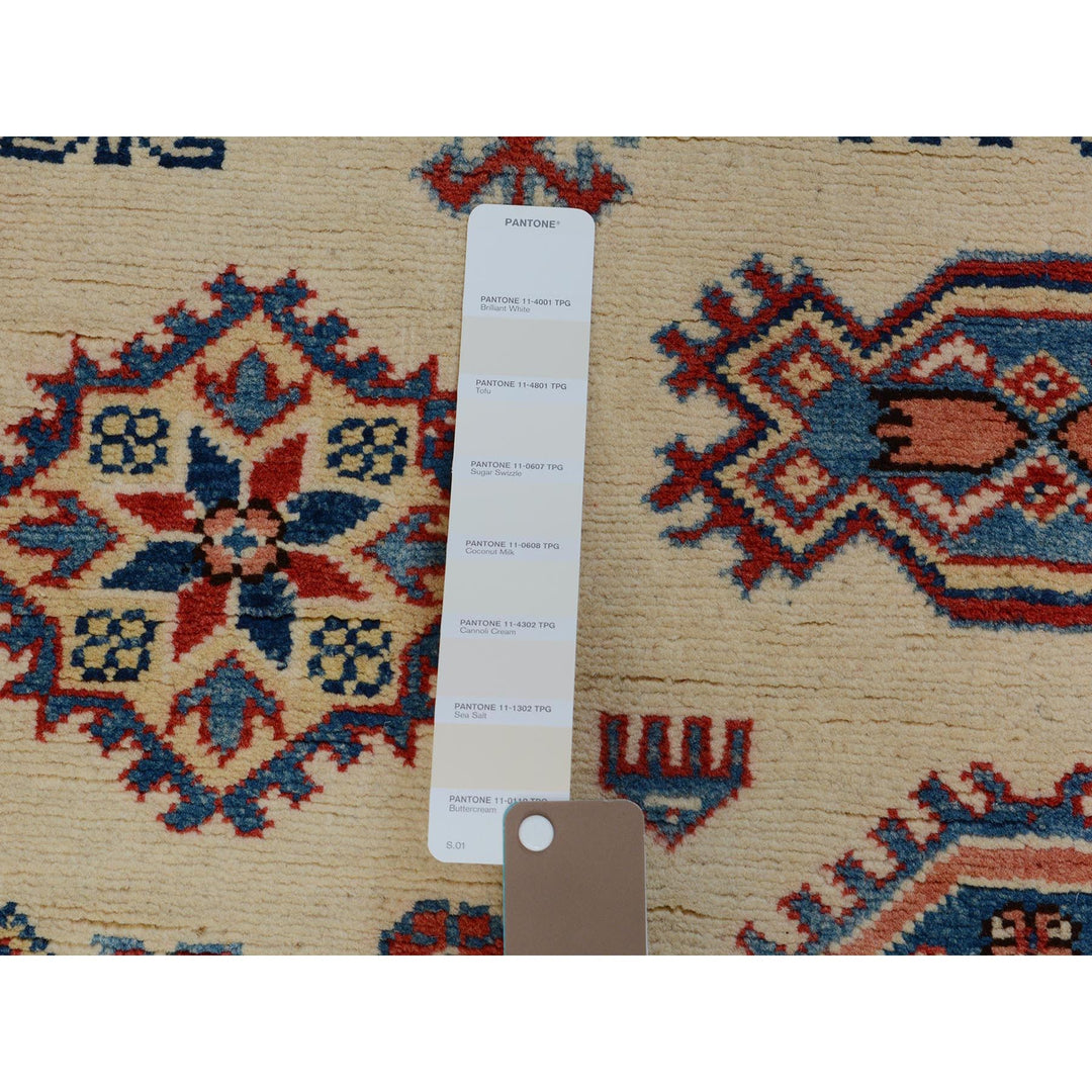 4'0" x 5'7" New Hand Knotted Ivory Wool Rectangle Oriental Rug - MOA10257071