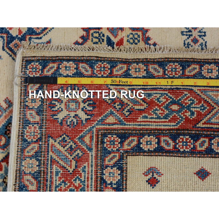 4'0" x 5'7" New Hand Knotted Ivory Wool Rectangle Oriental Rug - MOA10257071