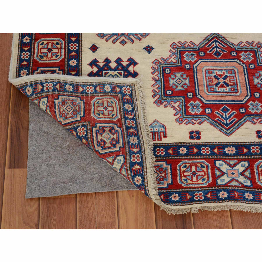 4'0" x 5'6" New Hand Knotted Ivory Wool Rectangle Oriental Rug - MOA10257079