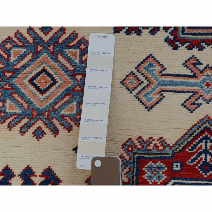 4'0" x 5'6" New Hand Knotted Ivory Wool Rectangle Oriental Rug - MOA10257079