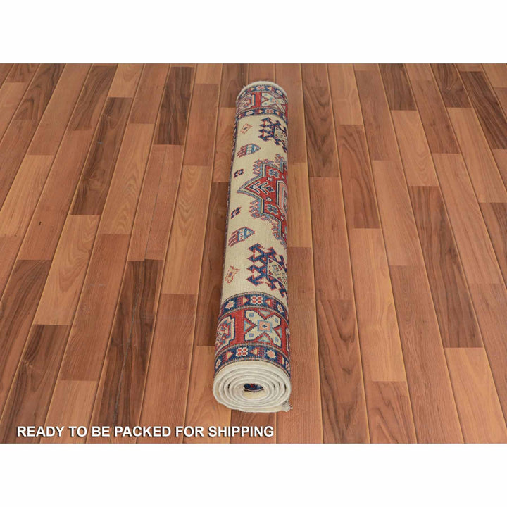 4'0" x 5'6" New Hand Knotted Ivory Wool Rectangle Oriental Rug - MOA10257079