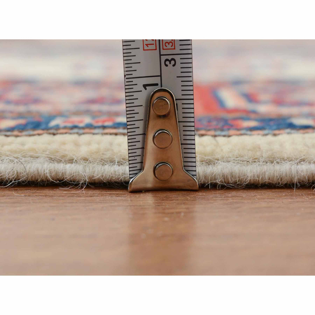 4'0" x 5'6" New Hand Knotted Ivory Wool Rectangle Oriental Rug - MOA10257079