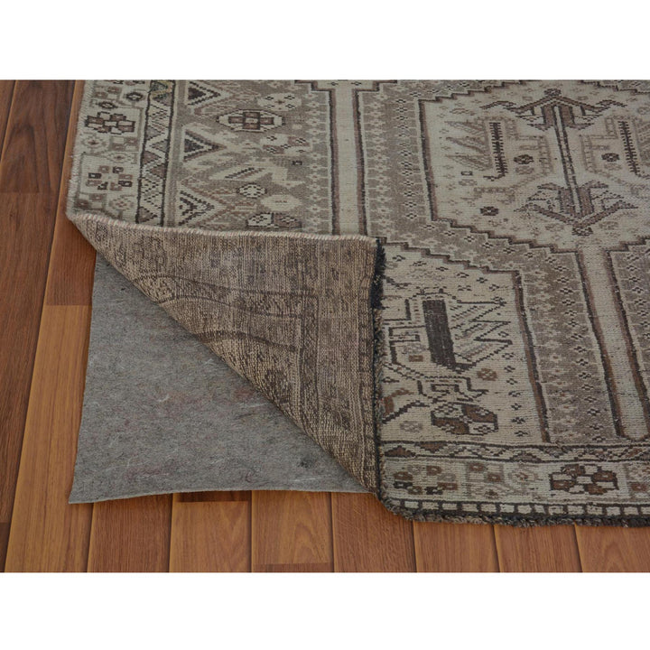 4'9" x 7'4" New Hand Knotted Brown Worn Wool Rectangle Oriental Rug - MOA10257116